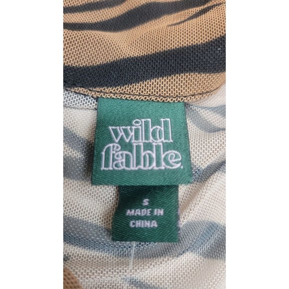 Women's Long Sleeve Button-Front Mesh Dress - Wild Fable Brown Small - Picture 4 of 8